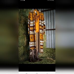 Cruel Girl Southwestern Patterned Coat - Yellow and‎ Brown